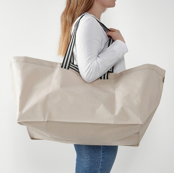 IKEA Handbags - IKEA Light Beige New Utility Shopping Tote Bag NWT